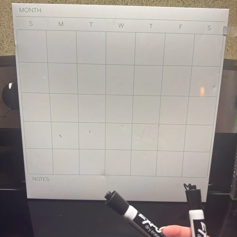 Magnetic Dry Erase Calendar Board with Markers